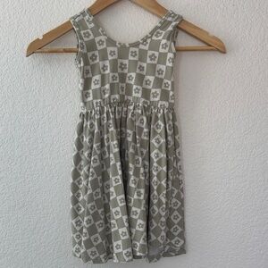 Alice and Ames Green and White Checkered Sleeveless Twirl Dress